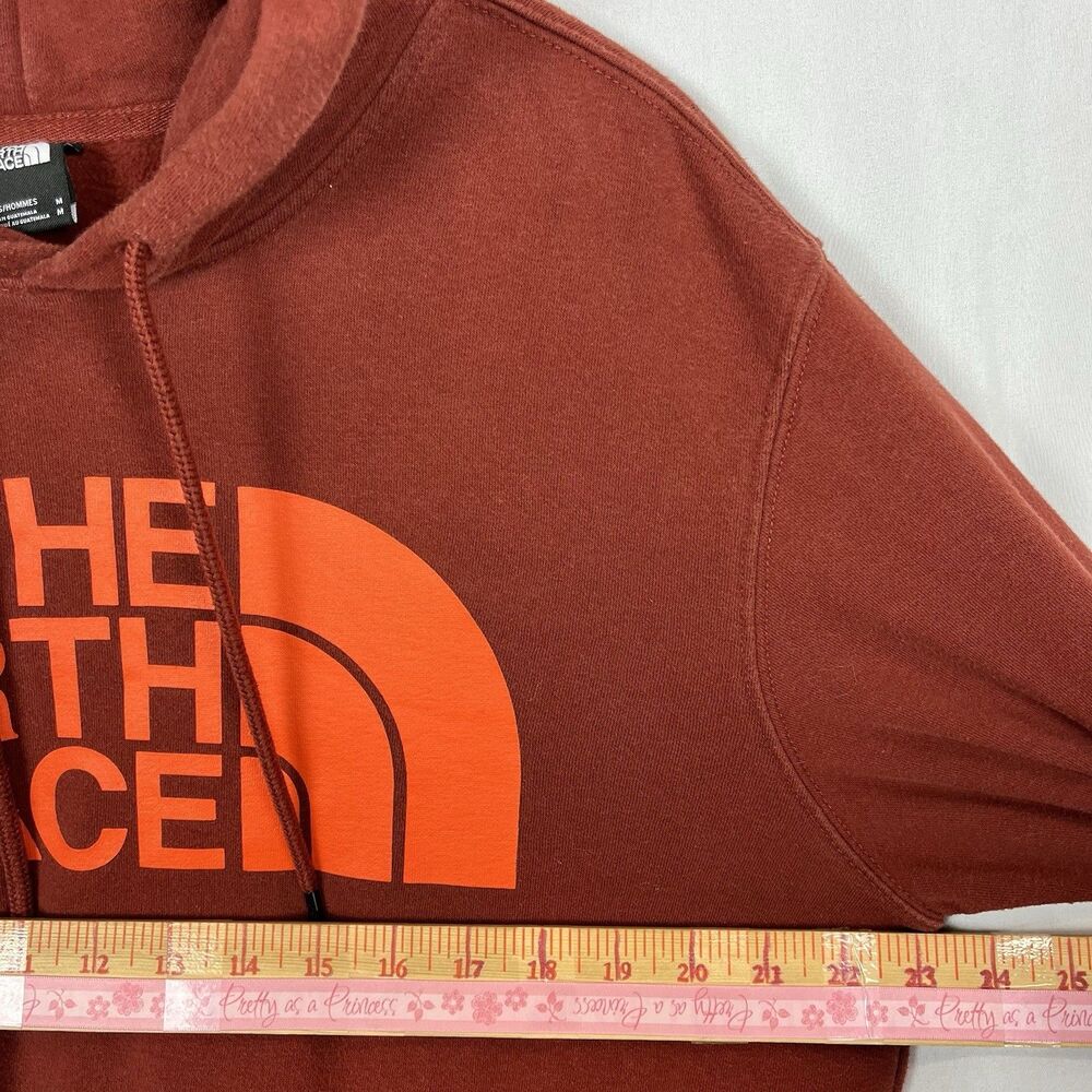 The North Face Mens Hoodie M Rust Orange Logo Pullover Cotton Blend - Picture 7 of 12